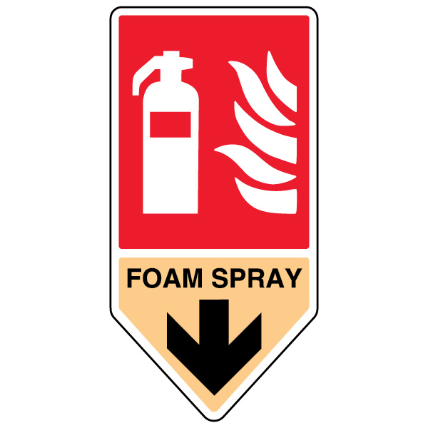 Foam Spray Fire Extinguisher Shaped Sign Safetysigns Less