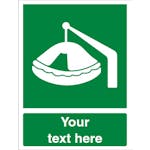 Custom Davit Launched Liferaft Safety Sign