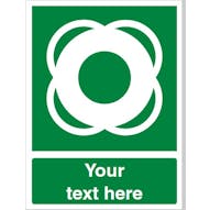 Custom Lifebuoy Safety Sign