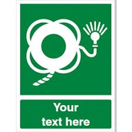 Custom Lifebuoy With Line And Light Safety Sign