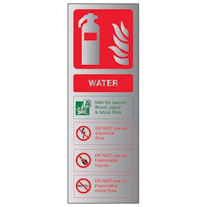 Water Fire Extinguisher - Aluminium Effect
