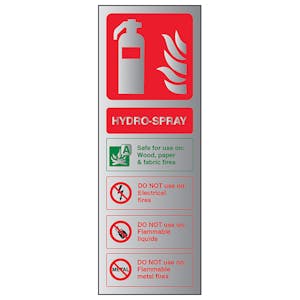Hydro-Spray Fire Extinguisher - Aluminium Effect