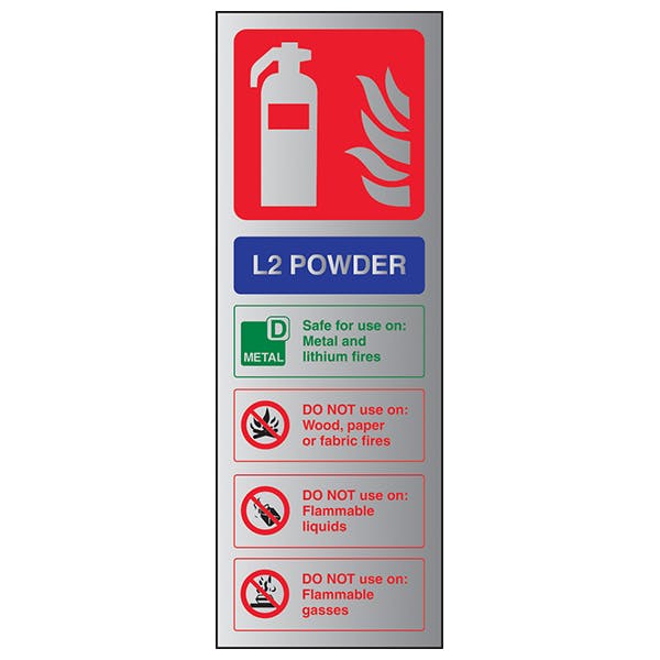 L2 Powder Fire Extinguisher - Aluminium Effect 