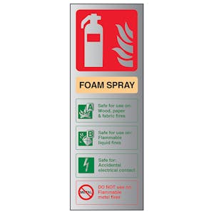 Foam Spray Safe For Electrical Fire Extinguisher - Aluminium Effect