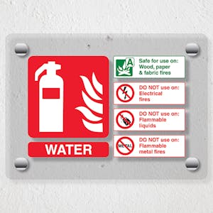 Water Fire Extinguisher - Acrylic Sign