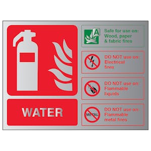 Water Fire Extinguisher - Landscape - Aluminium Effect