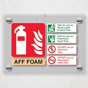 AFF Foam Fire Extinguisher- Acrylic Sign