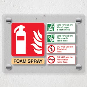 Foam Spray Fire Extinguisher - Acrylic Sign