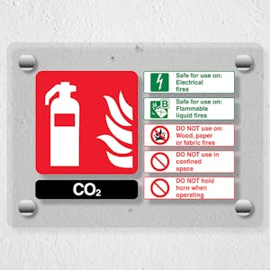 CO2 Fire Extinguisher  - Acrylic Sign