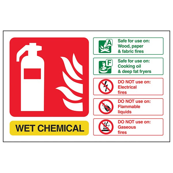 Wet Chemical Fire Extinguisher - Landscape | Safety Signs 4 Less