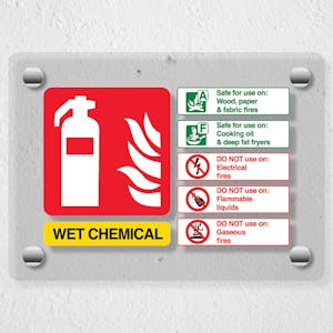 Wet Chemical Fire Extinguisher - Acrylic Sign