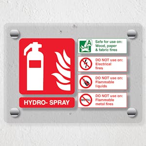 Hydro-Spray Fire Extinguisher - Acrylic Sign