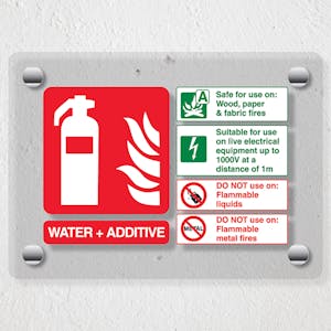 Water + Additive Fire Extinguisher - Acrylic Sign