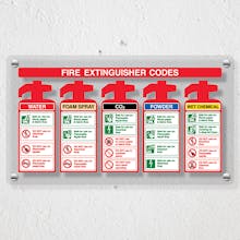 Fire Extinguisher Codes With Foam Spray - Acrylic Sign