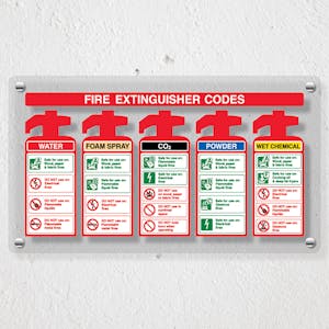 Fire Extinguisher Codes With Foam Spray - Acrylic Sign