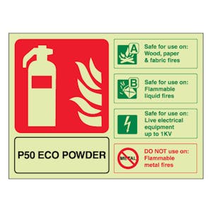 GITD P50 Eco Powder Extinguisher - Landscape