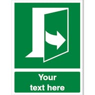 Custom Door Opens By Pulling On The Left Hand Side Safety Sign