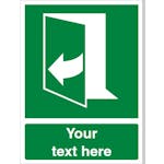 Custom Door Opens By Pulling On The Right Hand Side Safety Sign