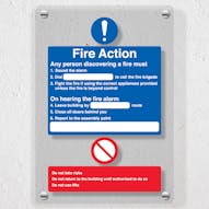 Fire Action - Any Person Discovering A Fire - Acrylic Sign