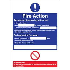 A4 - Fire Action - Any Person Discovering A Fire/Nearest Telephone