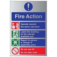 Aluminium Effect - Fire Action Do Not Use Lift...