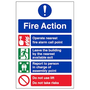 4 Point Fire Action/Do Not Use Lift - Removable Vinyl
