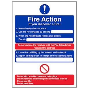 Fire Action - If You Discover A Fire