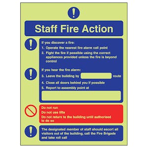GITD Fire Action - Fire Instructions For Staff