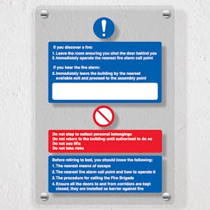 Hospital/Nursing Fire Action - If You Discover A Fire - Acrylic Sign