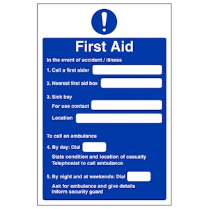 First Aid Action Notice