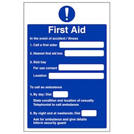 Eco-Friendly First Aid Action Notice
