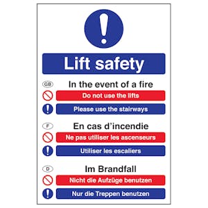 Multilingual Fire Action - Lift Safety