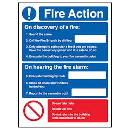 Fire Action - On Discovery Of A Fire/Only Attempt