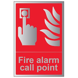 Fire Alarm Call Point - Portrait - Aluminium Effect