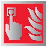 Fire Alarm Symbol - Aluminium Effect