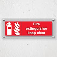 Fire Extinguisher Keep Clear - Landscape - Acrylic Sign