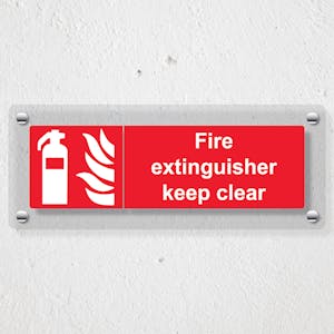 Fire Extinguisher Keep Clear - Landscape - Acrylic Sign