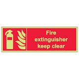 GITD Fire Extinguisher Keep Clear - Landscape