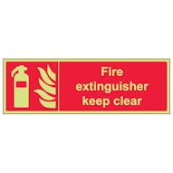 GITD Fire Extinguisher Keep Clear - Landscape