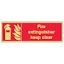 GITD Fire Extinguisher Keep Clear - Landscape
