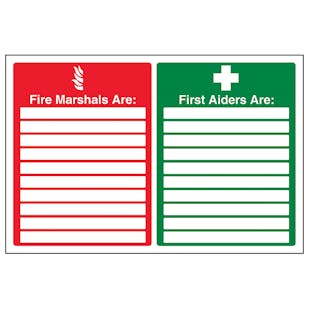 Fire Marshals / First Aiders - Landscape