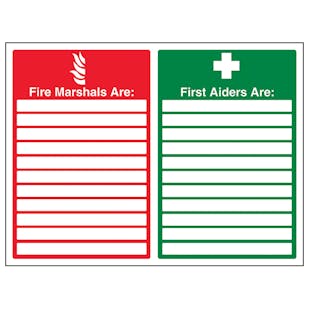 Fire Marshals / First Aiders - Landscape