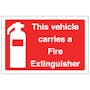 This Vehicle Carries A Fire Extinguisher - Landscape