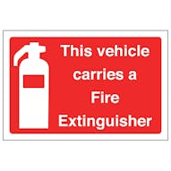 This Vehicle Carries A Fire Extinguisher - Window Sticker