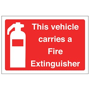 This Vehicle Carries A Fire Extinguisher - Window Sticker