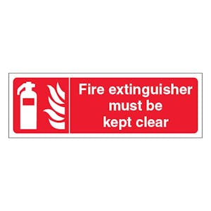 Fire Extinguisher Must Be Kept Clear - Landscape
