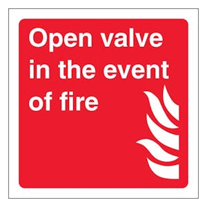 Open Valve In The Event Of Fire - Square