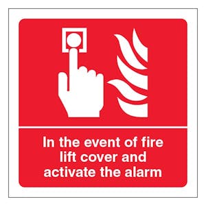 In The Event Of Fire Lift Cover And Activate The Alarm - Square