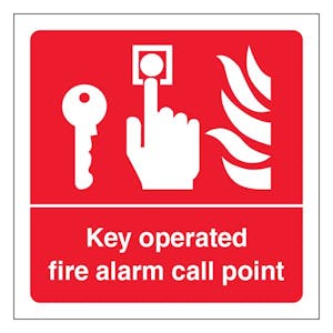 Key Operated Fire Alarm Call Point - Square