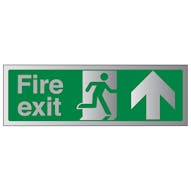 Aluminium Effect - Fire Exit Arrow Up